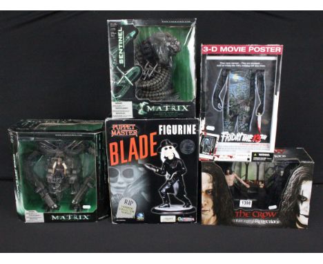 Four boxed film related figures to include 2 x McFarlane The Matrix Deluxe Boxed Sets&nbsp; (Sentinel and Mifune's Last Stand