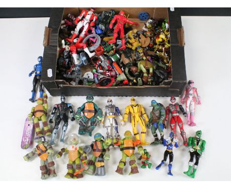 Collection of mixed figures to include Bandai Power Rangers, Playmates Teenage Mutant Ninja Turtles, etc