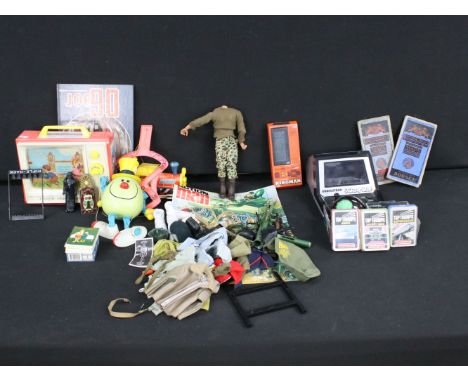 Collection of mixed toys and games to include Grandstand Scramble, Tandy Kingman, quantity of mixed Palitoy Action Man clothi