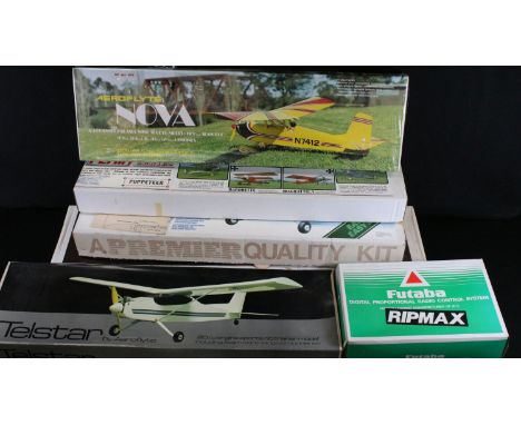 Six boxed Radio Controlled model kit aircrafts to include Keil Kraft New Super 60 Radio Control Trainer And Sports Model, Pre