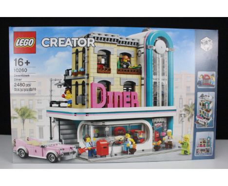 Lego - Boxed Lego 10260 Creator Downtown Diner, previously built appearing complete but unchecked with mini figures