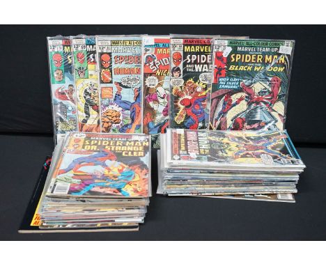 Comics - Over 60 Marvel Spiderman comics circa 1976 - 1997 to include Amazing, Marvel Tales, Marvel Team-up, Web of, Peter Pa
