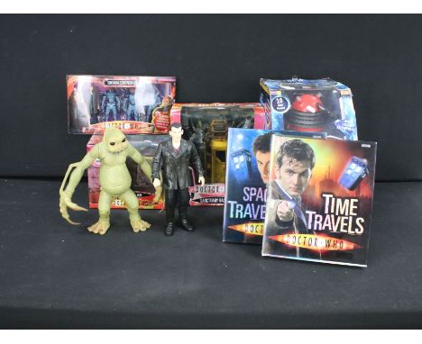Large collection of Doctor Who and related toys and figures to include boxed Character Radio Controlled Dalek Drone, boxed Ch