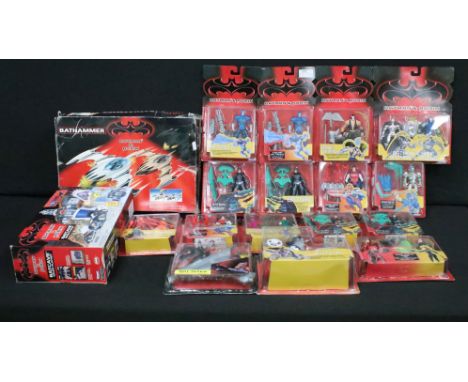 16 Carded Kenner Batman &amp; Robin figures to include 4 x Batgirl, 2 x Iceblast Mr Freeze, Poison Ivey, Batman &amp; Bane, N