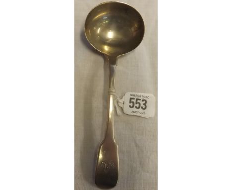 A HEAVY GEORGE III SILVER SAUCE LADLE - LONDON 1815 - ELEY &amp; FEARN