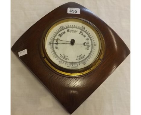 SQUARE OAK INLAID BAROMETER
