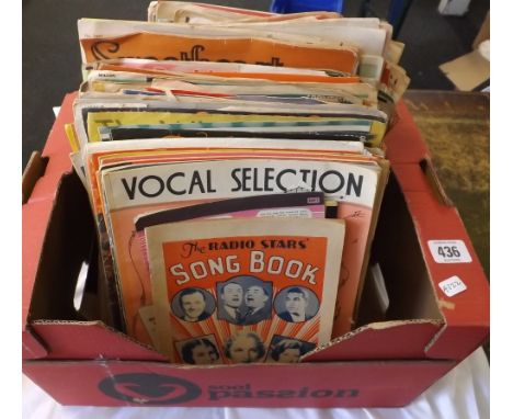 CARTON OF VINTAGE SONG BOOKS ETC