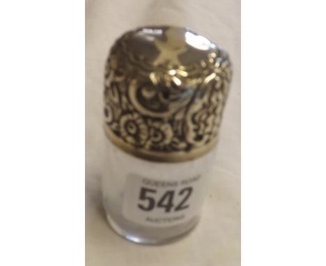 A VICTORIAN SILVER MOUNTED SALTS JAR - CHESTER 1899