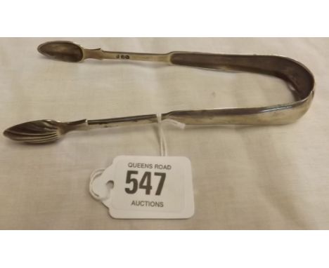 A GEORGIAN EDINBURGH SILVER PAIR OF SUGAR TONGS