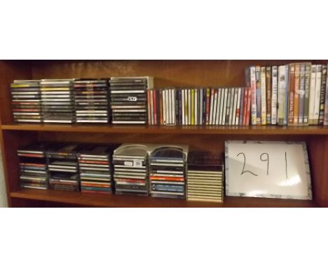 A SHELF &amp; PART SHELF OF CD'S AND DVD'S