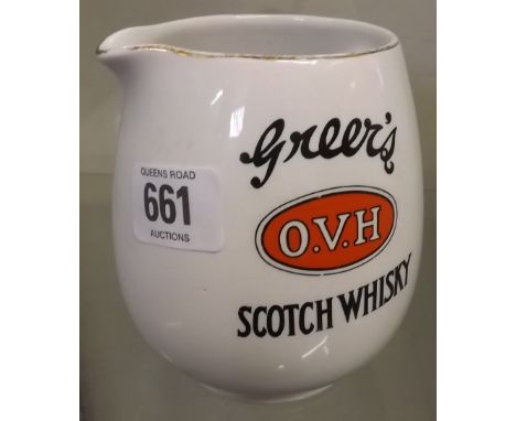 GREERS OVH SCOTCH WHISKY WATER JUG BY SHELLEY