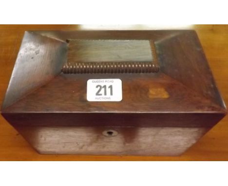 A MAHOGANY TEA CADDY