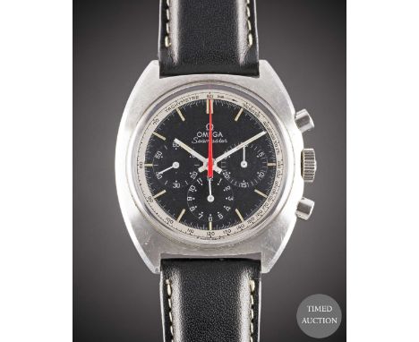 A&nbsp;GENTLEMAN'S STAINLESS STEEL OMEGA SEAMASTER CHRONOGRAPH WRIST WATCH
CIRCA 1967, REF.&nbsp;145.006-66 WITH BLACK "RADIA