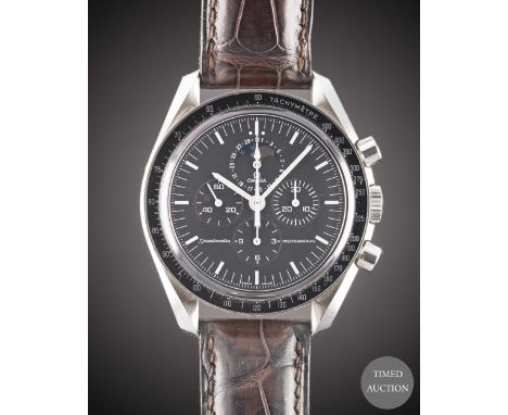 A GENTLEMAN'S STAINLESS STEEL OMEGA SPEEDMASTER PROFESSIONAL MOONPHASE CHRONOGRAPH WRIST WATCH
CIRCA 2005, REF.&nbsp;3576.50.