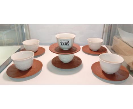7 vintage Meissen anniversary Jubilee cups &amp; saucers