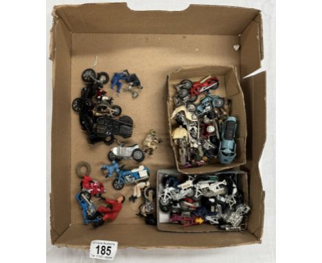 A quantity of vintage diecast including Britains &amp; Matchbox motorcycles