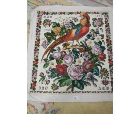 A good tapestry wall hanging dated 1874.