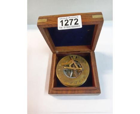 A boxed F.L West London compass &amp; sundial
