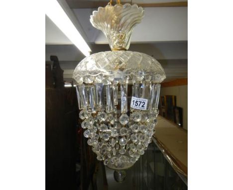 A good quality glass hall chandelier.&nbsp;COLLECT ONLY