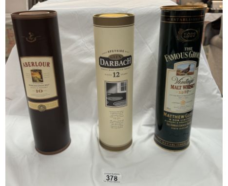 3 bottles of whiskey including Aberlour 10 years, Glen Darbach 12 years &amp; The Famous Grouse vintage malt whiskey COLLECT 