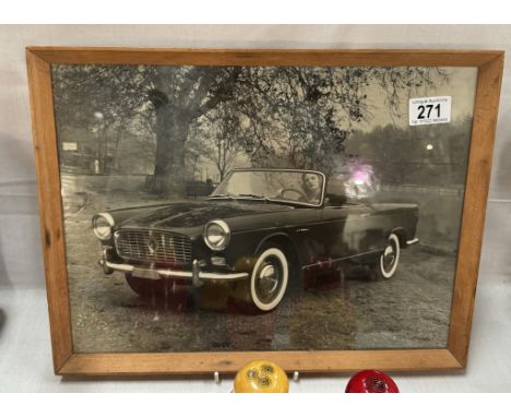 A vintage print of a photo of a 1957 Lancia Appia Convertible by Vignale from a press photograph 42cm x 32cm