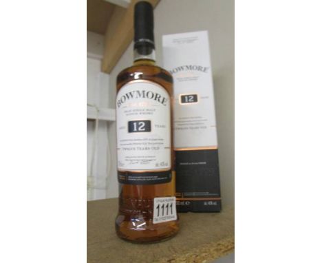 A boxed bottle of Bowmore Islay single malt Scotch whiskey, aged 12 years. COLLECT ONLY.