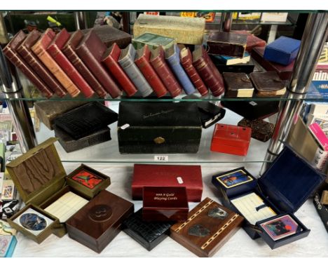 A quantity of vintage card games &amp; cards mainly in book type holders etc
