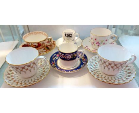 A selection of cups &amp; saucers including 5 Spode &amp; 1 Royal Crown Derby
