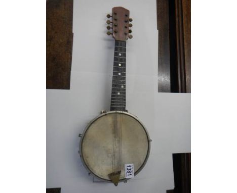 A vintage banjo.