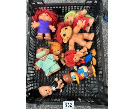A quantity of vintage Trolls etc.