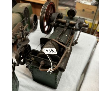 A large scratch built model of a stationary steam engine (Not live steam) Length 45cm