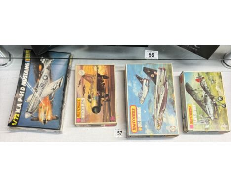 3 Vintage Matchbox &amp; A Heller 1/72 model aircraft kits