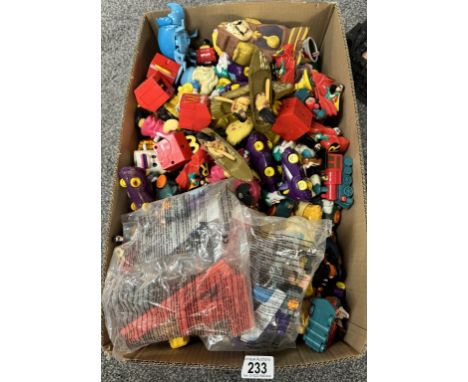 A box of vintage McDonalds toys