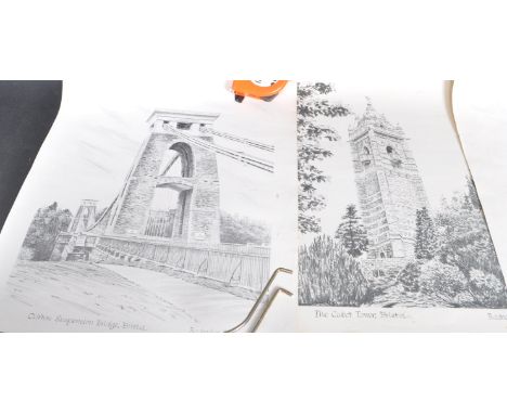 A collection of vintage late 20th century prints by Radnedge to include scenes of Cabot Tower, Clifton Suspension Bridge, Cli
