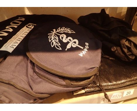 Shelf of mixed bags mostly unused