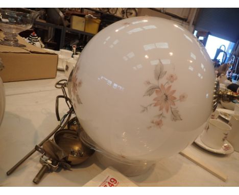 Large glass 1970s light fitting