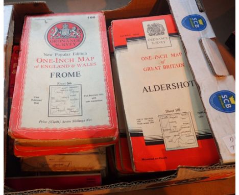 Selection of ordnance survey maps c1960 approximately 30 in total