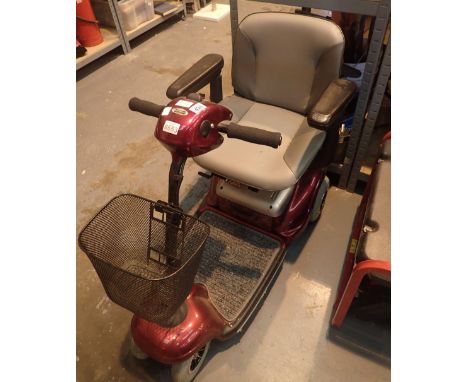 Shoprider four wheel red electric mobility scooter CONDITION REPORT: The item is in good condition but has no key or charger