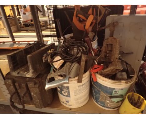 Ammunition box containing tools and a quantity of tools