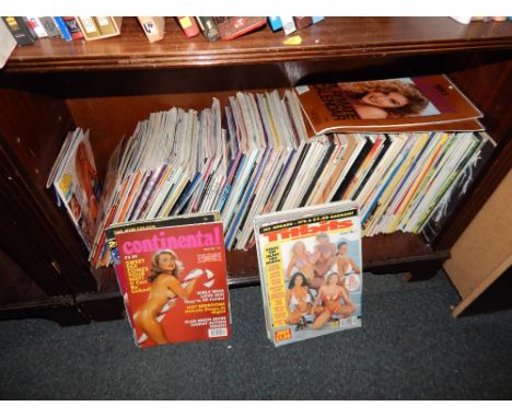 A group of Mayfair, Playboy and other glamour magazines. (1 shelf)