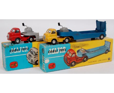 Corgi Toys boxed diecast group to include No. 1100 Bedford Carrimore low loader, yellow cab with metallic blue low loader tra