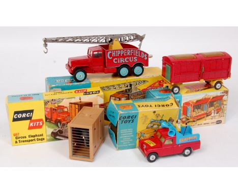 Corgi Toys Chipperfields Circus Boxed Diecast and Kit group to include No.1121 Chipperfield Circus Crane Truck (G-VG-BFG), No