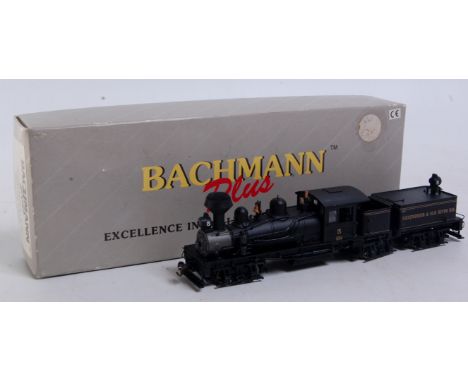 A Bachmann Plus H0 American Outline Shay type steam engine, black No. 5 'Greenbrier & Elk River RR' in wrong box (G)