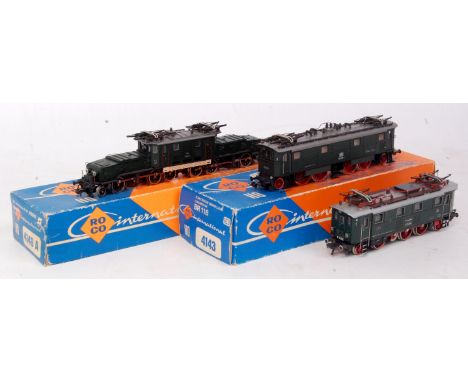 Roco H0 OBB Austrian railways 'Krokodil' electric locomotive, DB BR116 electric locomotive and a Fleischmann DB BRE electric 