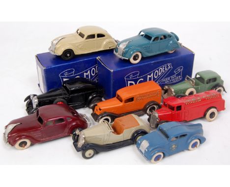 9 assorted DG Models, Bucaneers and Unknown White metal and diecast reproduction Dinky Toys and Similar Scale Models, 2 boxed