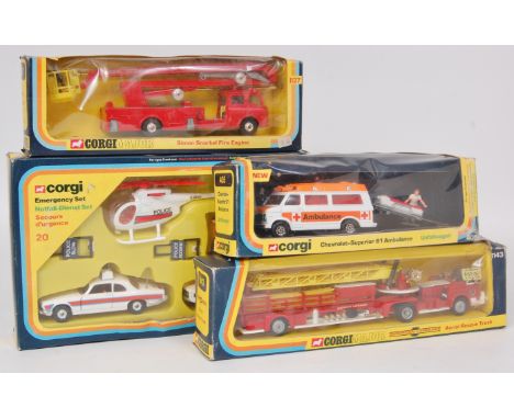 Corgi Toys Boxed Diecast and Gift Set Group, 4 Boxed examples to include No.405 Chevrolet Superior 61 Ambulance (G-VG-BG), No