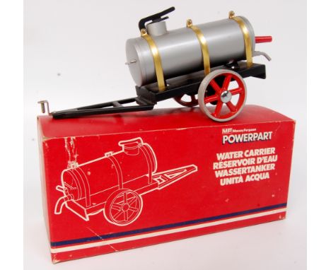 Wilesco Massey Ferguson Power part Steam Roller and Power Part Water Carrier trailer, both in original boxes, appears un-fire
