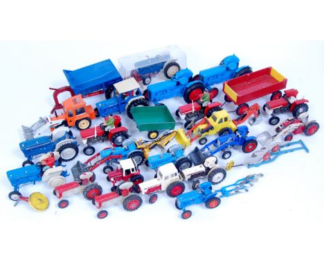 Quantity of Corgi, Britains, Crescent and other farming related diecast vehicles and farming attachments, to include Corgi Fo