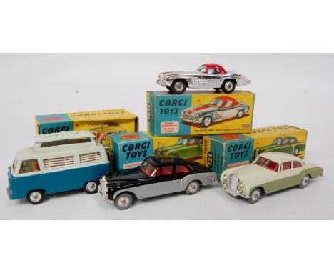 Corgi Toys boxed diecast group, each model is slightly playworn, 4 boxed examples to include No.420 Ford Thames Airborne Cara