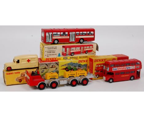 Dinky Toys Boxed diecast group, 4 boxed models to include No.289 Esso Routemaster Bus, red body with Esso Livery (G-VG-BG), N